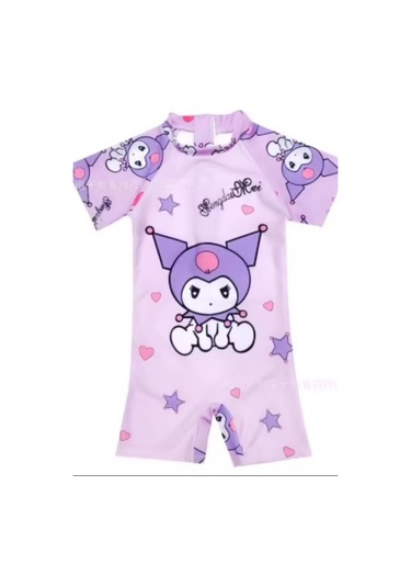 Petityu Kuromi Şirin Mor Tulum Kız Çocuk Güneş Korumalı Mayo Mor