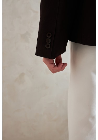 Hyman Erkek Oversize Blazer Ceket Kahverengi