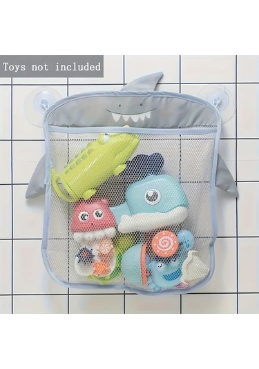 Zhanglei001 Gri Çocuk Banyo Oyuncak Filesi, Askılı Saklama Sepeti, Elektriksiz Gri