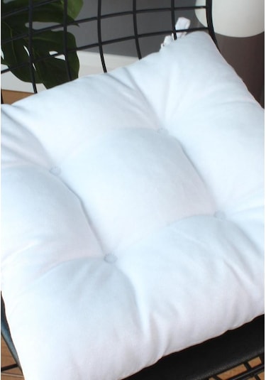 Altınpamuk Altınpamuk Beta Pofidik Beyaz Sandalye Minderi Bağcıklı 40X40Cm