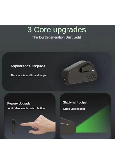 Dofolink  Uyumlu Elektrikli Süpürge Toz Işığı - Yeşil Işık, Pil Li, 3 Adet Pil Ve Çift Taraflı Bant İçerir