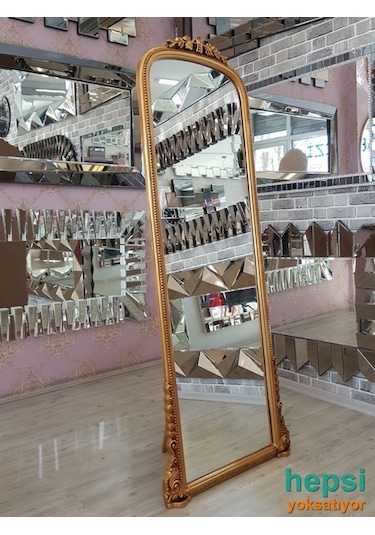 Matmazel Model Varaklı Ayaklı Boy Aynası Altın