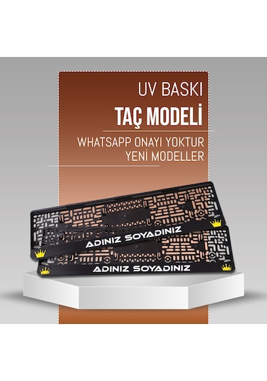 Taç Plakalık, 2 Adet Premium Uv Baskı, Plakalıkhane