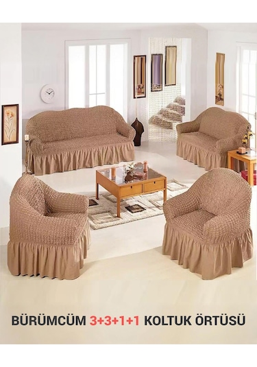 Upmall Bürümcük Koltuk , Çekyat Örtüsü, Kılıfı 3311 Kum Kum