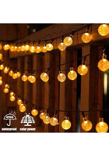 Novahub Mavi Güneş Dize Işıklar Açık Tatil Aydınlatma Led Kristal Küre Işıklar Bahçe Noel Partisi Dekoru İçin Su Geçirmez Güneş Festoon Peri Işık 6m 30led Mavi