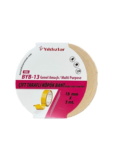 Yıldızlar Byb-13 Çift Tarafli Köpük Bant 18 Mm 5 Mt