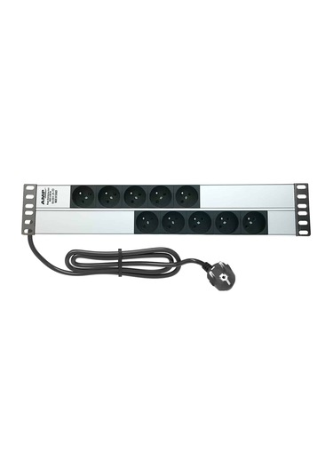 Amp Connect 19" 2u 10 Ups / Fransız Soketli Alüminyum Kabin Prizi Pdu