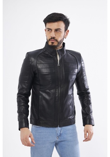 Derinss Der224 Hakiki Deri Erkek Siyah Mont 001