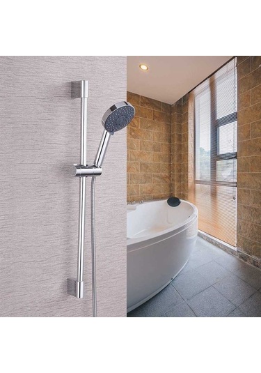 Primepickings 18-25mm Duş Rayı Slayt Banyo Duş Odası Duş Başlığı Abs Plastik Tutucu Braketi 360 Derece D 2 Katlı Gri