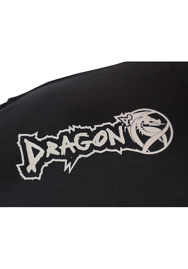 Dragondo Tx8521 Muaythai Tişört Mavi Basklı Muay Thai Tişörtü Siyah