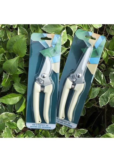 Springsun Çelik Bahçe Budama Makası: Prizmatik Saplı, Çiçek Ve Meyve Ağacı Kesim İçin Hafif, Dayanıklı Bonsai Bakımı Aracı 404-2 Bej Düz Kenar