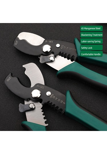 Skycity Elektrikçi İçin Çok Fonksiyonlu Telsizleyici Ve Kablosunucusu - Yeşil-siyah, 1.29-3.26mm Aralığı, 65 Çelik Malzeme