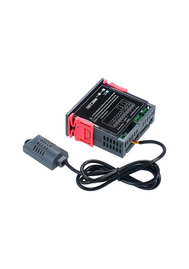 Dijital Gösterge Sıcaklık Ve Nem Kontrol Cihazı Termoregülatör Siyah