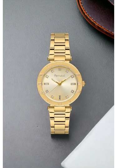 Ferrucci Kadın Kol Saati Çelik Kordon Çelik Kasa Gold-altın Fc.03207m.03 Zmfer124