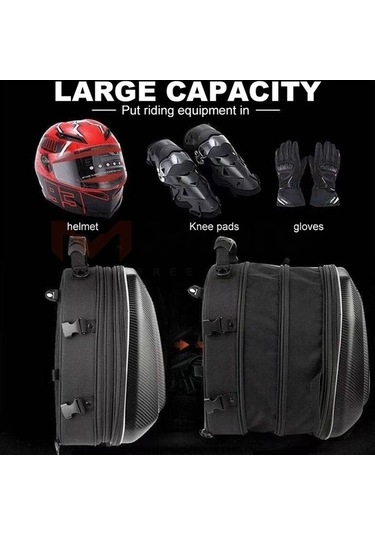 La-114 Hardshell Genişletilebilir Motosiklet Arka Ve Sırt Çantası Siyah