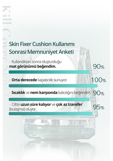 Kalıcı, Mat Cushion Fondöten Clıo Kill Cover Skin Fixer Cushion + Refill 23n Ginger Spf50+ Pa+++ 23