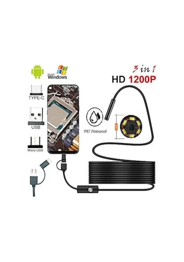 Vothoon Endoskop Yılan Kamera 10 Metre Android Uyumlu Su Geçirmez