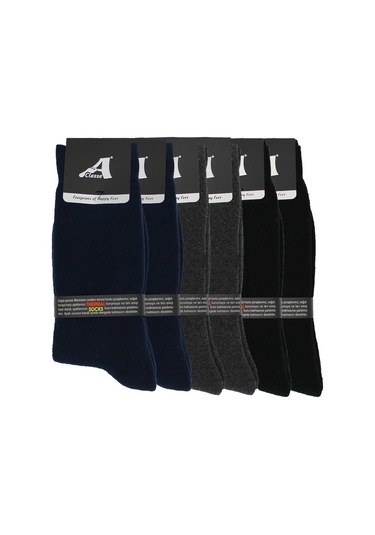 6'Lı Paket Termal/Thermal Havlu Asorti Erkek Çorap Çok Renkli