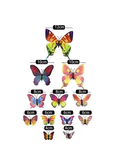 Gregorange 3d Dekoratif Kelebekler, İç Mekan Çıkartmaları, 12 Adet, Dekor 225302147 Gri