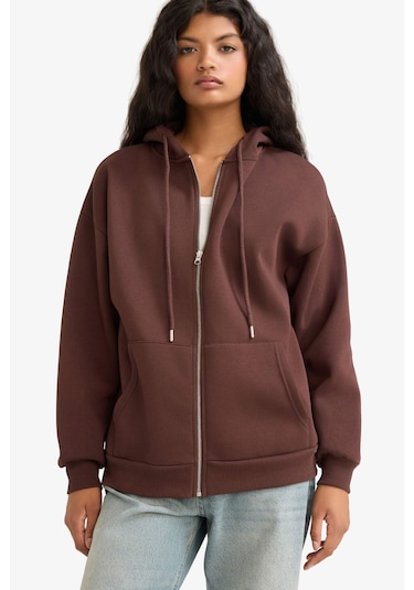 Defacto Oversize Geniş Kalıp Kapüşonlu Fermuarlı Sweatshirt V4233az25wnbn341 Kahve Defacto Oversize Geniş Kalıp Kapüşonlu Fermuarlı Sweatshirt V4233az25wnbn341 Kahve