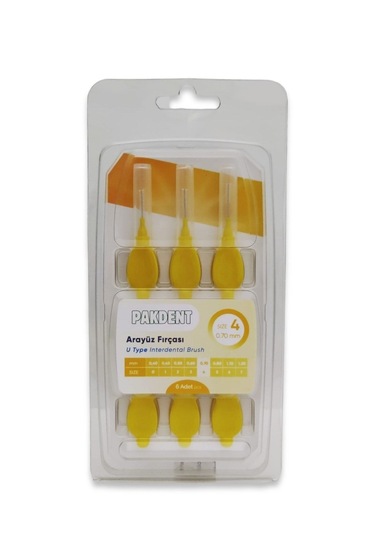 Pakdent Arayüz Fırçası 0,70 Mm 6'lı - Sarı