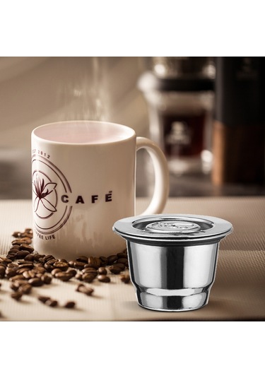 Jeemson 304 Paslanmaz Çelik Yeniden Kullanılabilir Kahve Kapsülü, Nespresso U/citiz/pixie Uyumlu, Hassas Filtre Ağı, Metal Daraltma Tasarımı Diğer