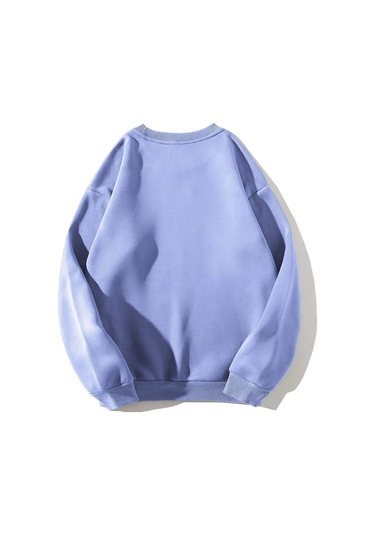 Kod Adr-shen Ezwear Letter Graphic Thermal Lined Sweatshirt-trzksw135 Mavi