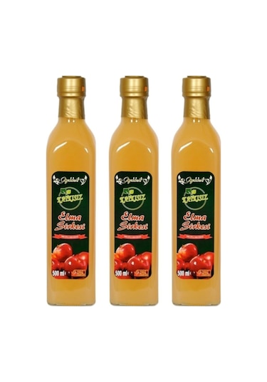 Elma Sirkesi 3x500 Ml - %100 Katkısız Doğal Geleneksel Ev Yapımı