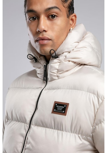 Lee Cooper Monce Erkek Kapüşonlu Mont Bej-20505 Bej