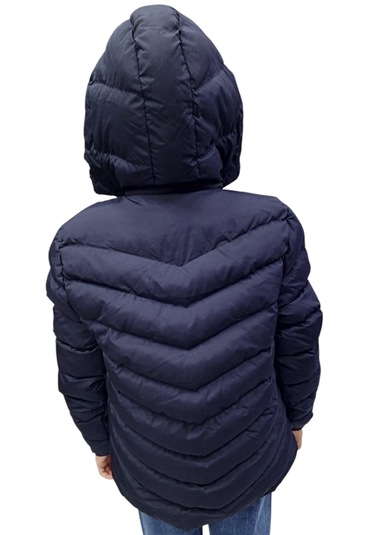 Erkek Çocuk Kapüşonu Çıkabilen İçi Peluş Astarlı Fermuar Cepli Lacivert Renk Mont Lacivert