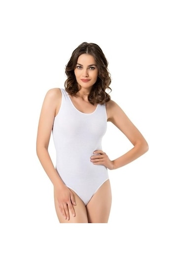 Namaldı Namaldi Kadın Likralı Geniş Askılı Çıtçıtlı Body 262- 3 Adet