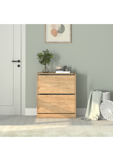 Flat Duo 2 Katlı Geniş Ayakkabılık - Florida Meşe 73x84x26 Cm Meşe Flat Duo 2 Katlı Geniş Ayakkabılık - Florida Meşe 73x84x26 Cm Meşe