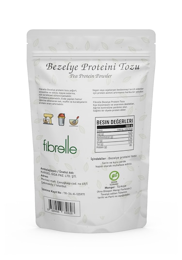 Fibrelle Bezelye Proteini 1000g Aromasız