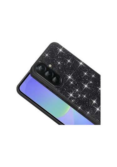 Samsung Galaxy Uyumlu A36 Kılıf Parlak Taşlı Tasarım Kamera Yükseltili Korumalı Kapak Pırlanta Gri