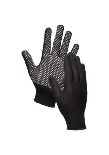 Reblaze Tırnak Ucu Pvc Mikro Noktalı 6 Çift Siyah Eldiven 363296615