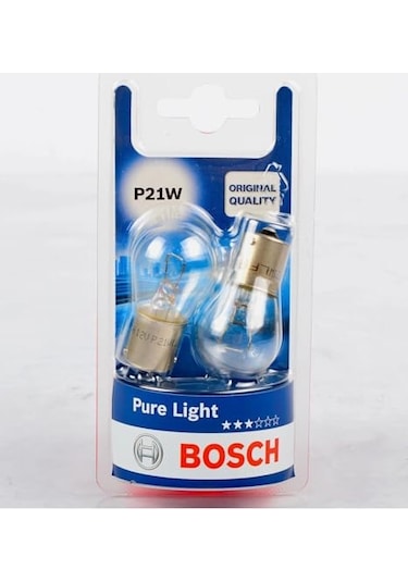 Bosch P21w Pure Light Fren Stop Araç Ampulü,  Kalite, 2'li Paket