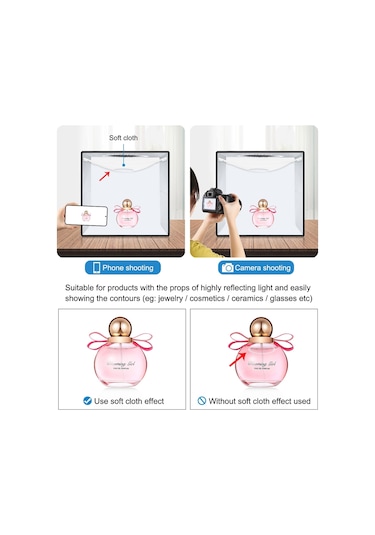 Puluz 30 CM Katlanır Yüksek 97 CRI Halka Işık Fotoğraf Aydınlatma Stüdyosu Çekim Çadır Kutusu Kiti Siyah