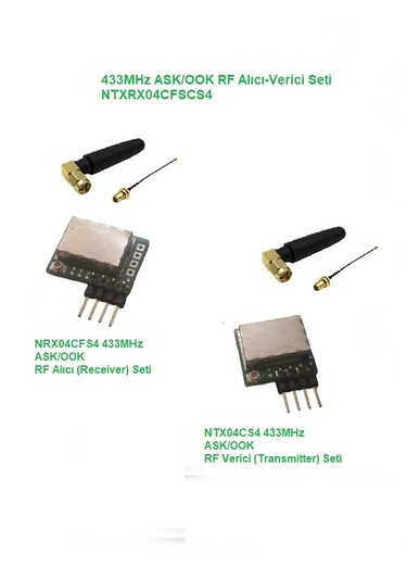 433mhz Ask/ook Rf Alıcı Verici Seti Ntxrx04cfscs4