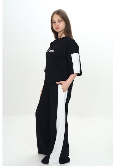 Kız Çocuk %100 Pamuk London Baskılı Oversize Garnili Truvakal Kollu Eşofman Takımı-293-eşt-0010 Siyah Kız Çocuk %100 Pamuk London Baskılı Oversize Garnili Truvakal Kollu Eşofman Takımı-293-eşt-0010 Siyah