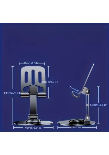 Willowhaven Mor Metal Telefon Ve Tablet Tutucu 360 Derece Döner Evrensel Uyumlu Mor