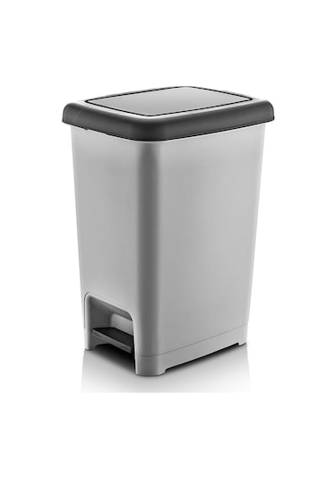 15 Litre Basmalı Çöp Kovası Gri