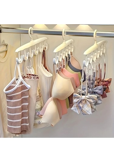 Tongdashop Beyaz 12'li Döner Askılık - Kravat, İç Çamaşırı, Yelek, Etek Dolap Düzenleyici beyaz