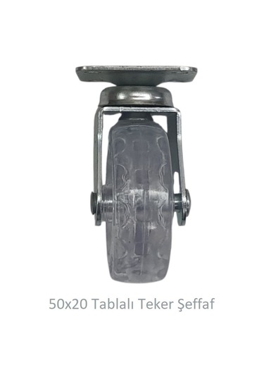 Ofis Koltuk Dolap Etejer 360 Derece Döner 50 X 20 Tablalı Teker Şeffaf 50 Mm Şeffaf
