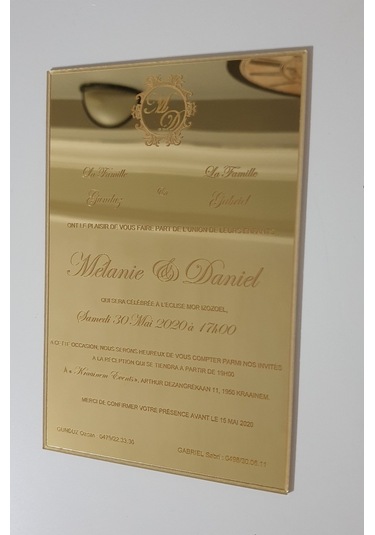 Hdrlazerdizayn Ayna Pleksi Veya Şeffaf Pleksi Dikdörtgen Şeklinde Davetiye