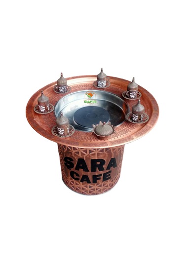 Tepsili Kumda Kahve Makinesi Bakır Sinili Kumda Kahve Yüksek Boy