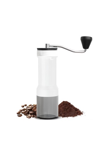 Ruicoo 40 Seviye Ayarlı Manuel Kahve Değirmeni - Çift Bilyeli, Seyahat Ve Kamp İçin Portatif Beyaz