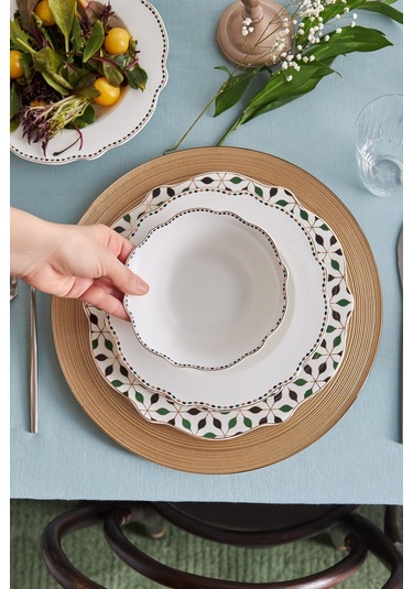 Karaca  Almond Tropez 24 Parça 6 Kişilik Porselen Yemek Takımı