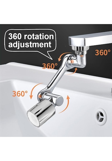 Jms 1080 Genişletici Püskürtme Kafası Mikser Havalandırıcı Fıskiye Su Musluk Memesi 2 Mod Gümüş