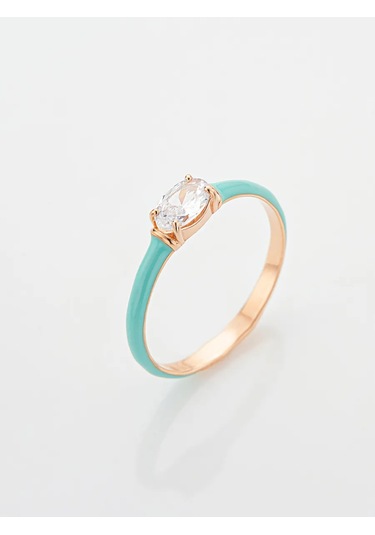 Vladlena 925 Ayar Gümüş Emaye Ve Taşlı Altın Yüzük 327336119 Altın
