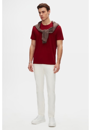 D's Damat Ds Damat Relaxed Fit Bordo %100 Pamuk T-shirt 6hc14ort02005 Bordo